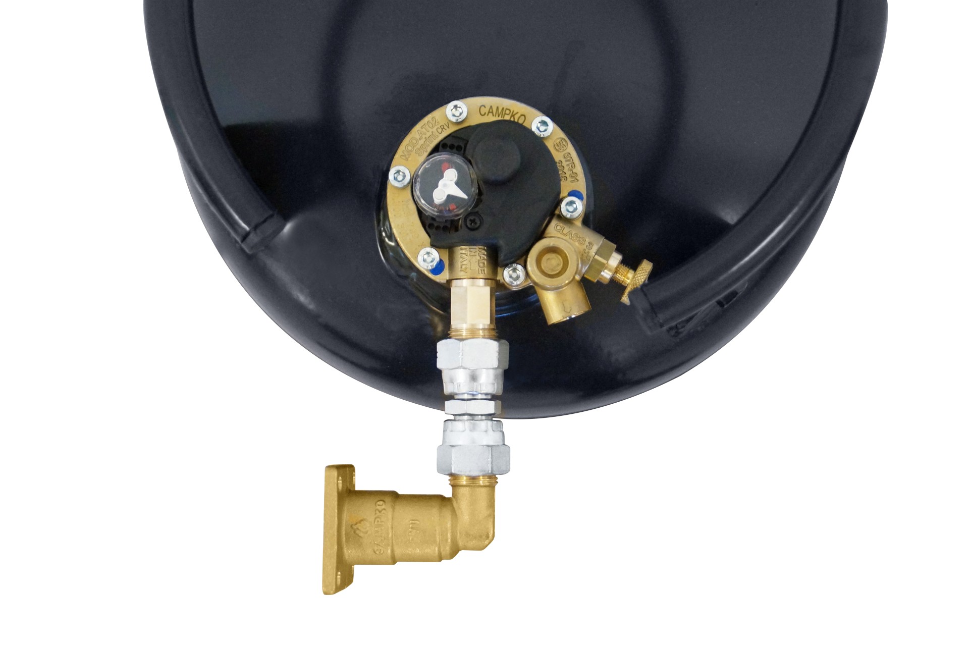 Direktbetankungsset für Gastankflaschen mit Multiventil - gewinkelte Ausführung (Füllventil)