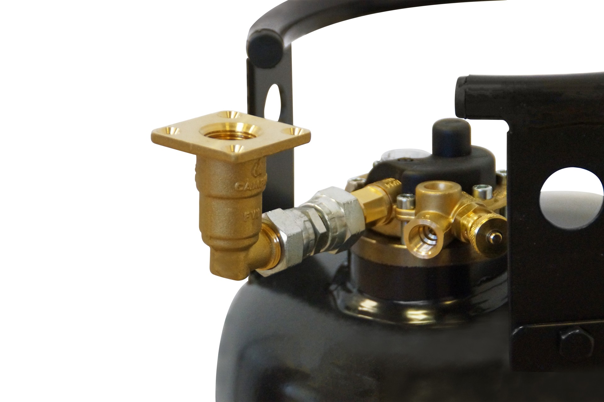 Direktbetankungsset für Gastankflaschen mit Multiventil - gewinkelte Ausführung (Füllventil)