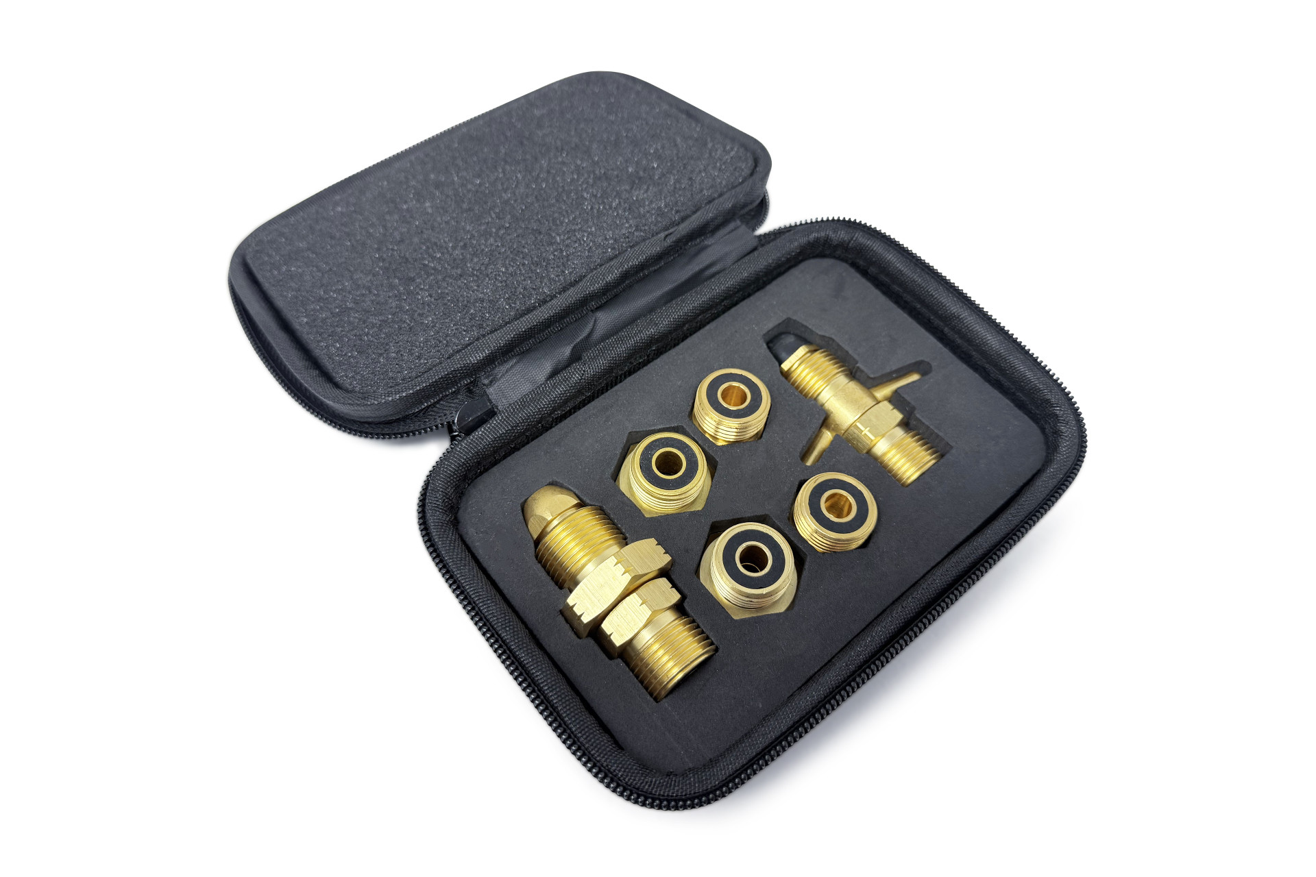 DREHMEISTER Gas Flaschen Adapter Set EU inkl. Etui - Gas-Entnahme (6-teilig)