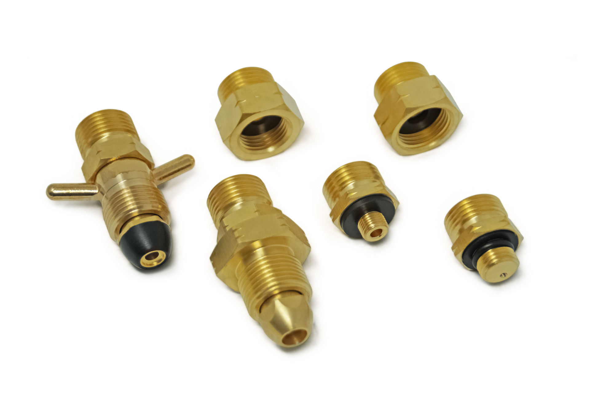 DREHMEISTER Gas Flaschen Adapter Set EU inkl. Etui - Gas-Entnahme (6-teilig)