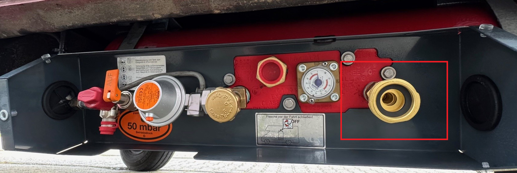 DREHMEISTER ACME Adaptador GPL con rosca NPT de 3/8 - válvula de llenado tanque de 4 orificios