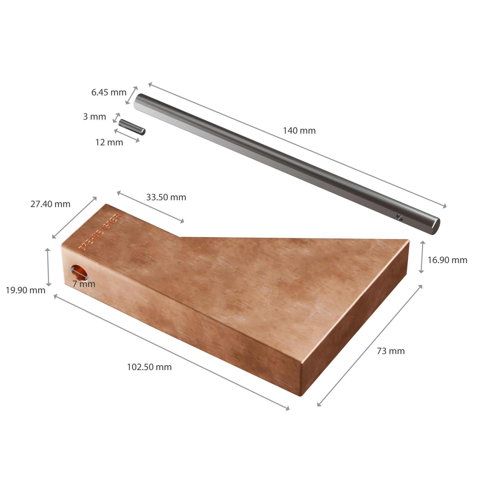 DREHMEISTER Kupfer Lötkolben-Spitze 750g zum Kupfer löten, Weichlöten