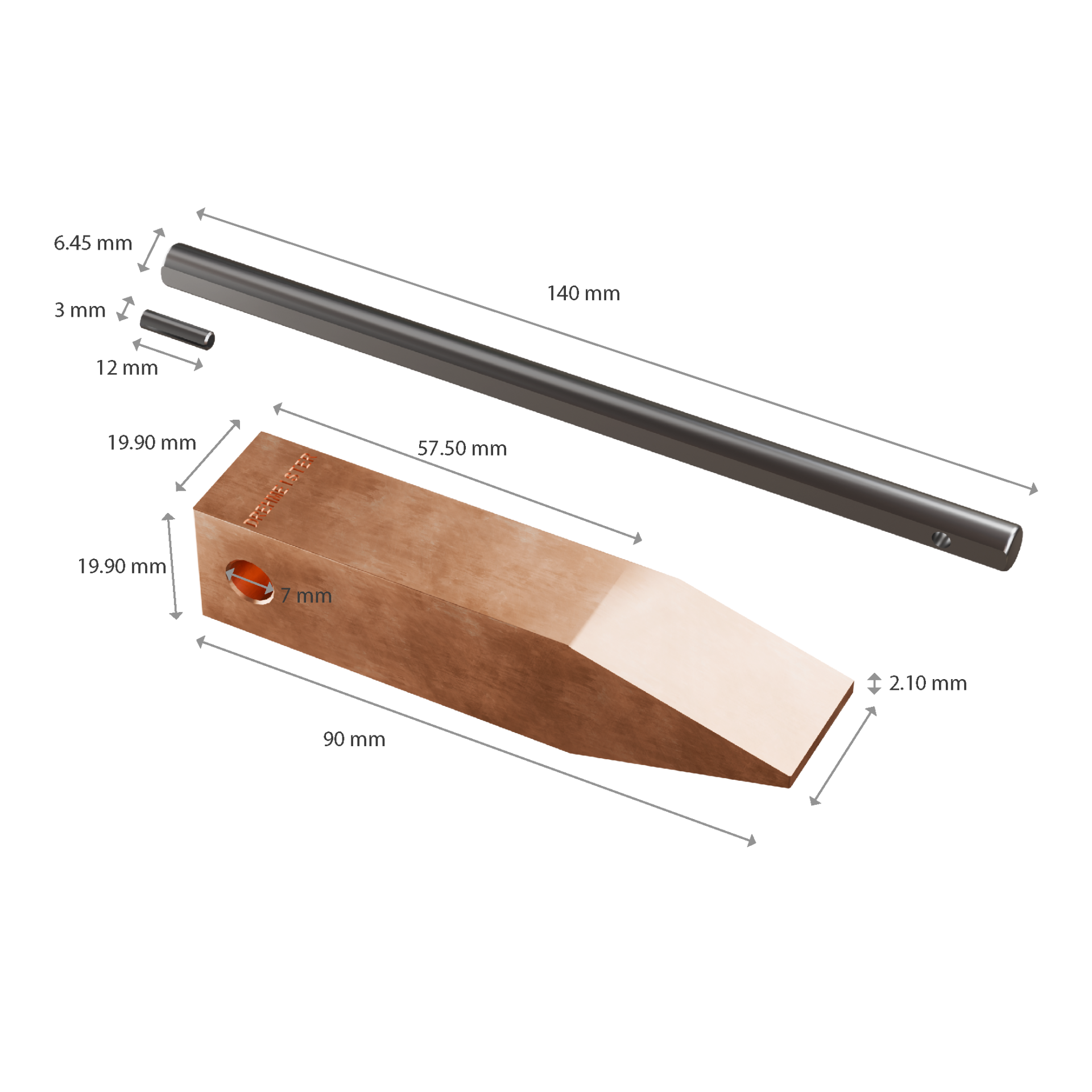 DREHMEISTER Punta de soldador de cobre de 250 g para soldar cobre, soldadura blanda