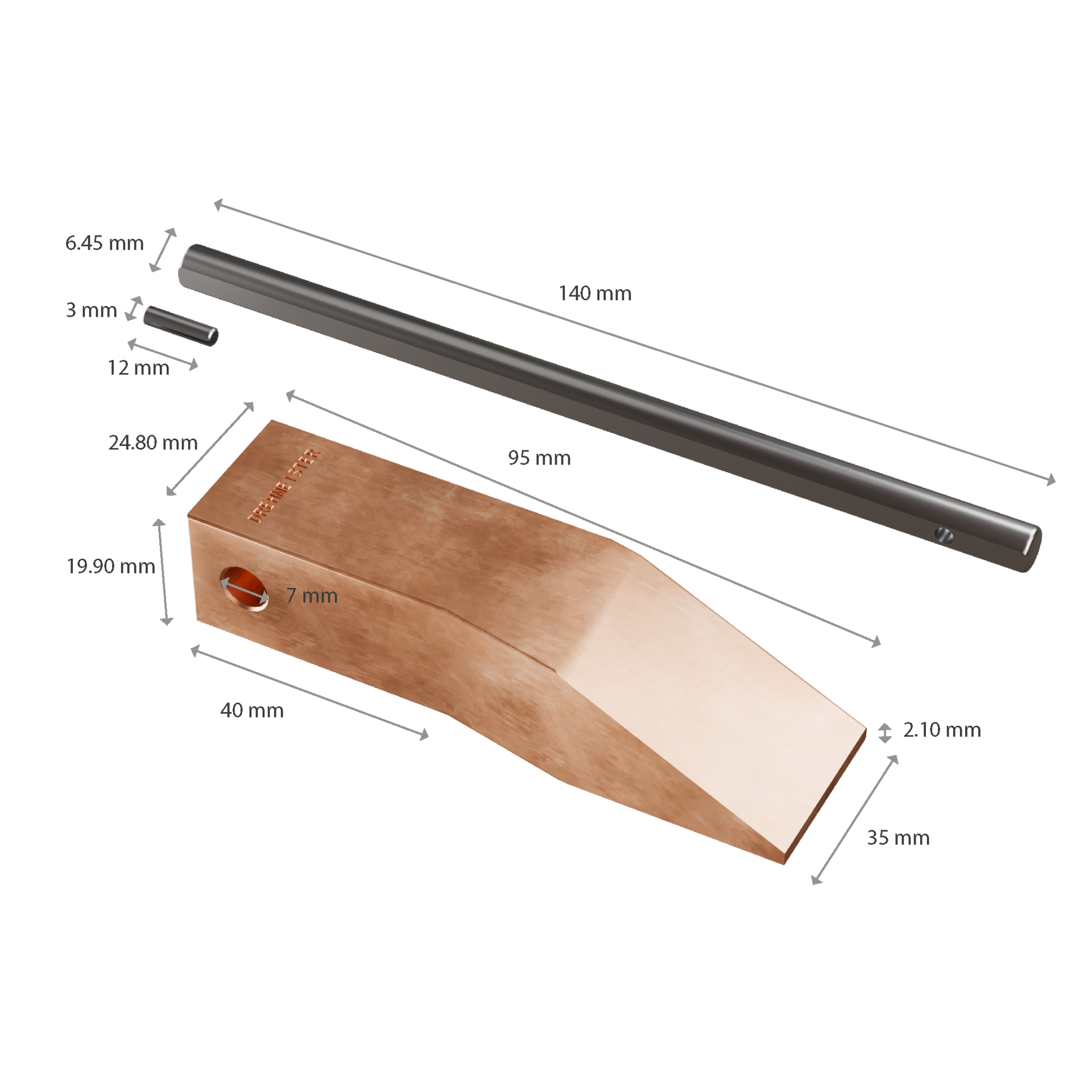 DREHMEISTER Punta de soldador de cobre de 350 g para soldar cobre, soldadura blanda