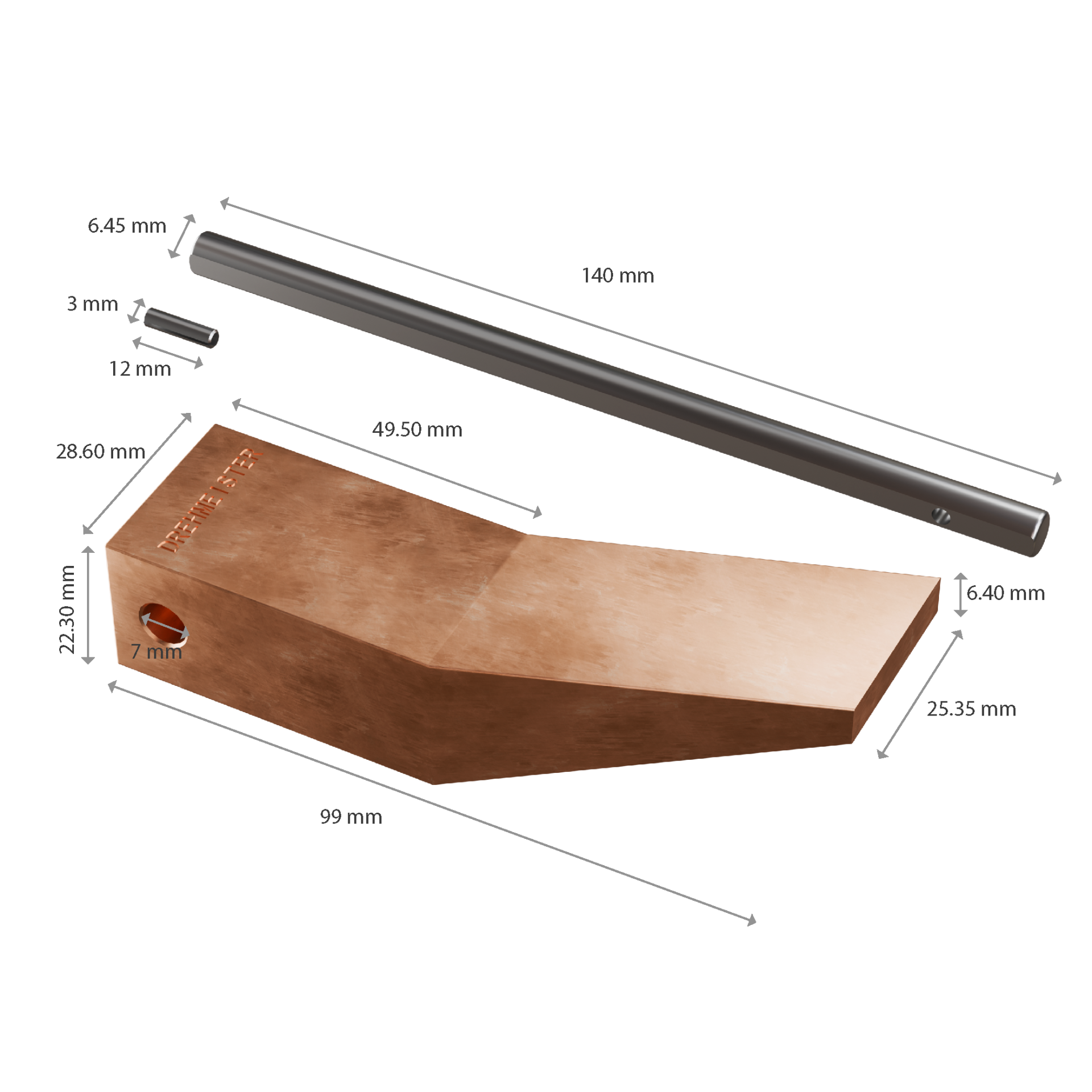 DREHMEISTER Punta de soldador de cobre de 450 g para soldar cobre, soldadura blanda