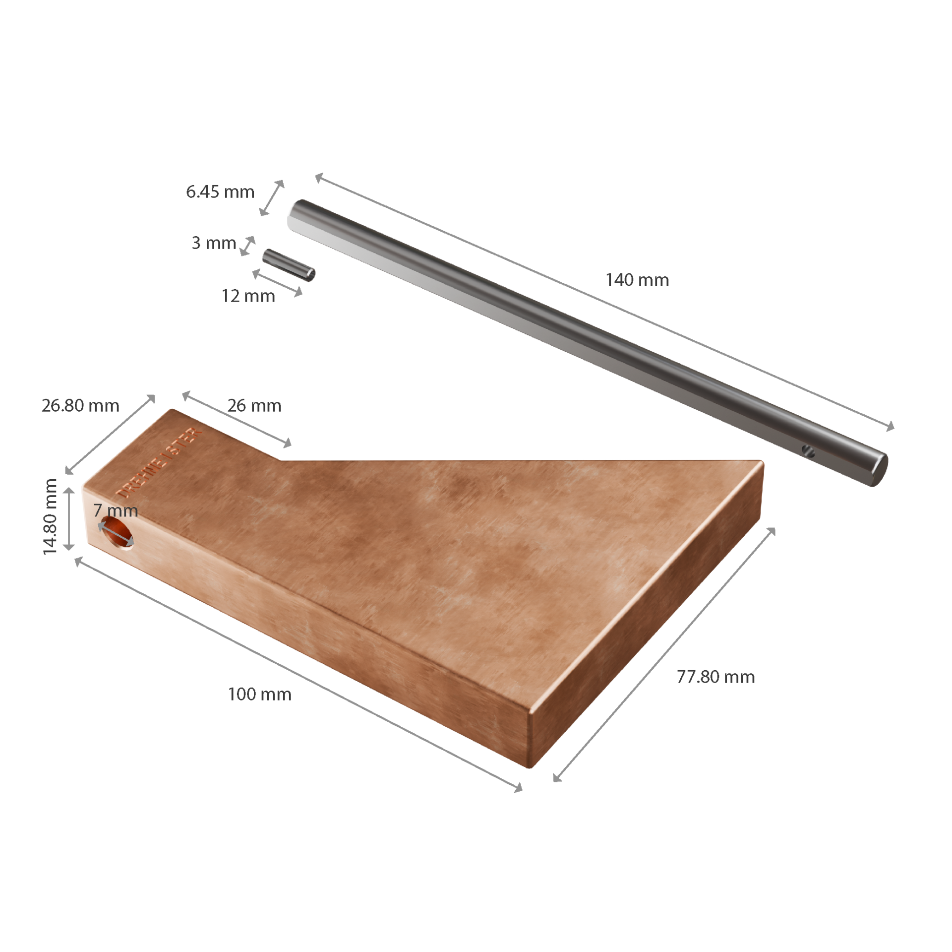 DREHMEISTER Punta de soldador de cobre de 700 g para soldar cobre, soldadura blanda