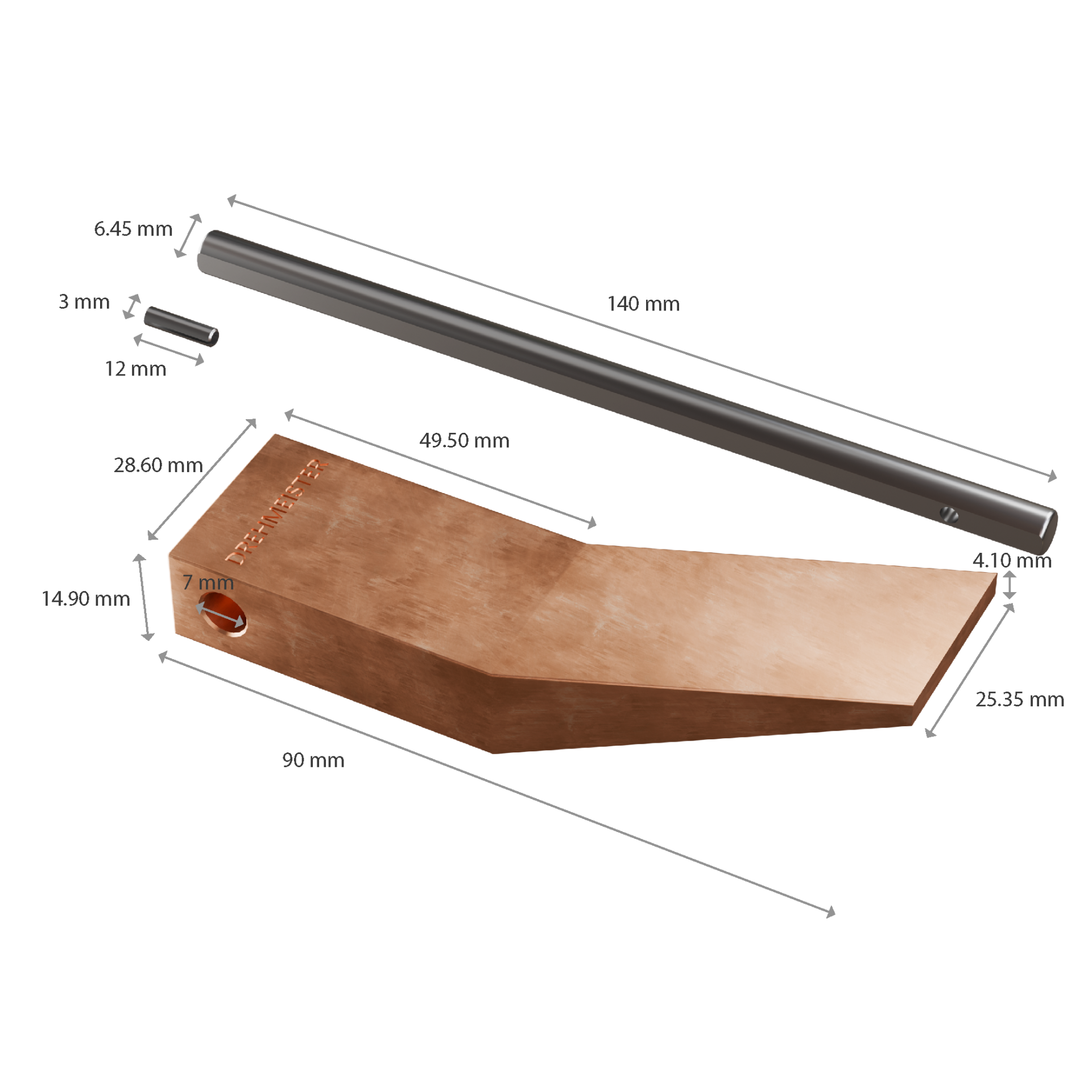 DREHMEISTER Punta de soldador de cobre de 350 g para soldar cobre, soldadura blanda