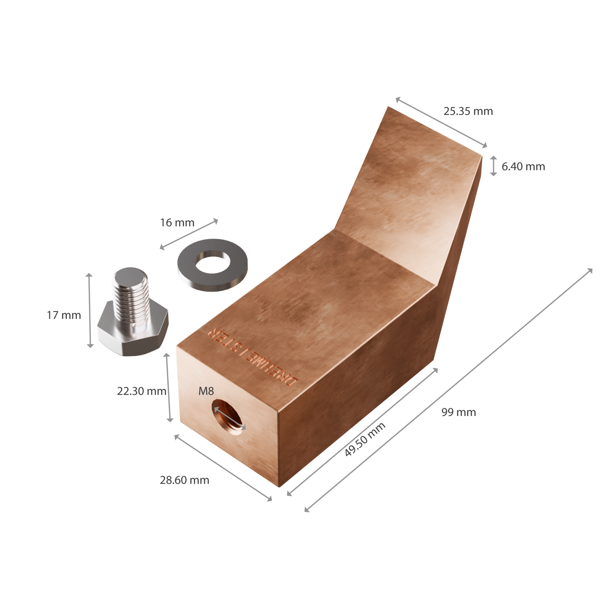 DREHMEISTER Punta de soldador de cobre de 450 g para soldar cobre, soldadura blanda