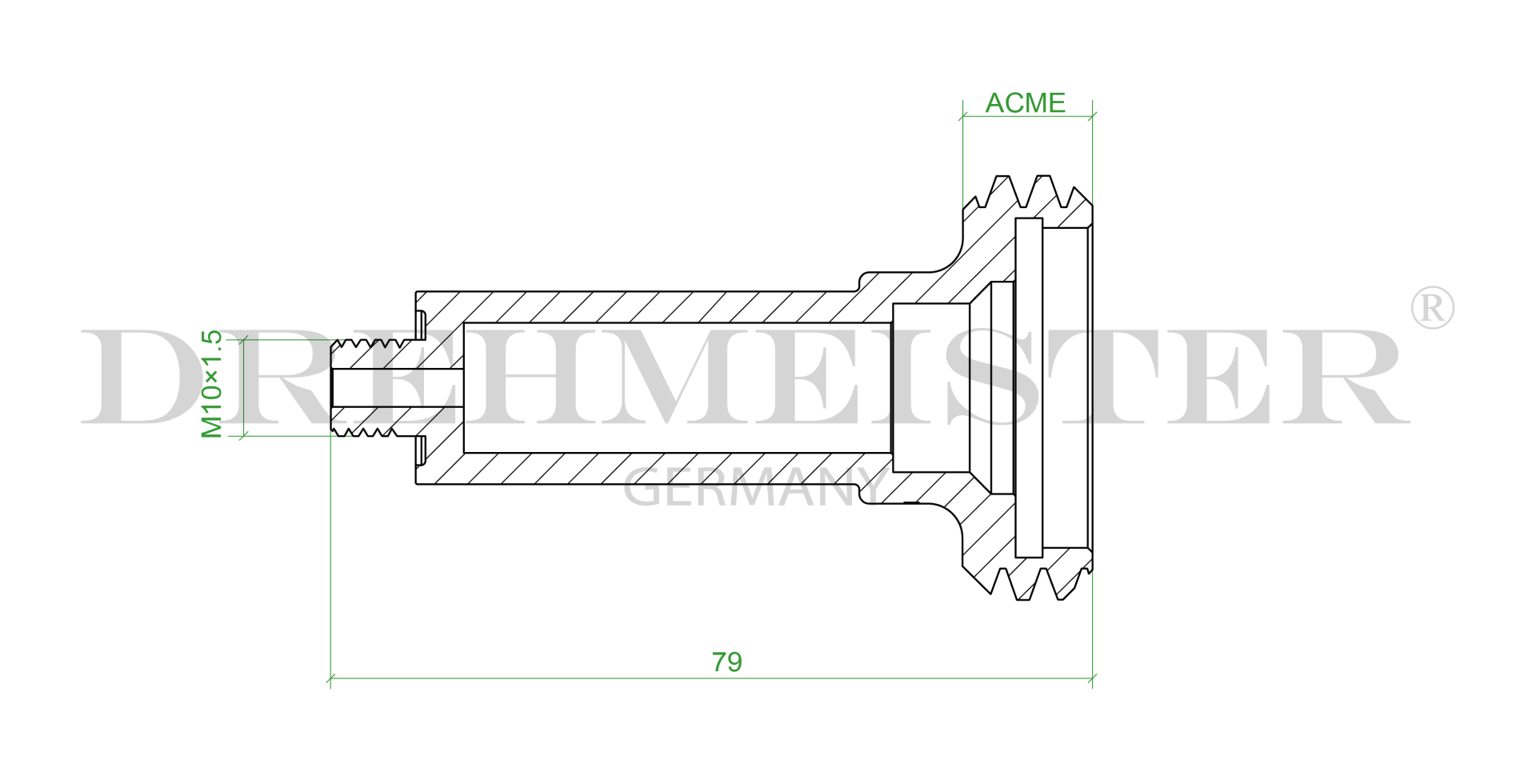 DREHMEISTER ACME LPG Adapter M10 - 80mm
