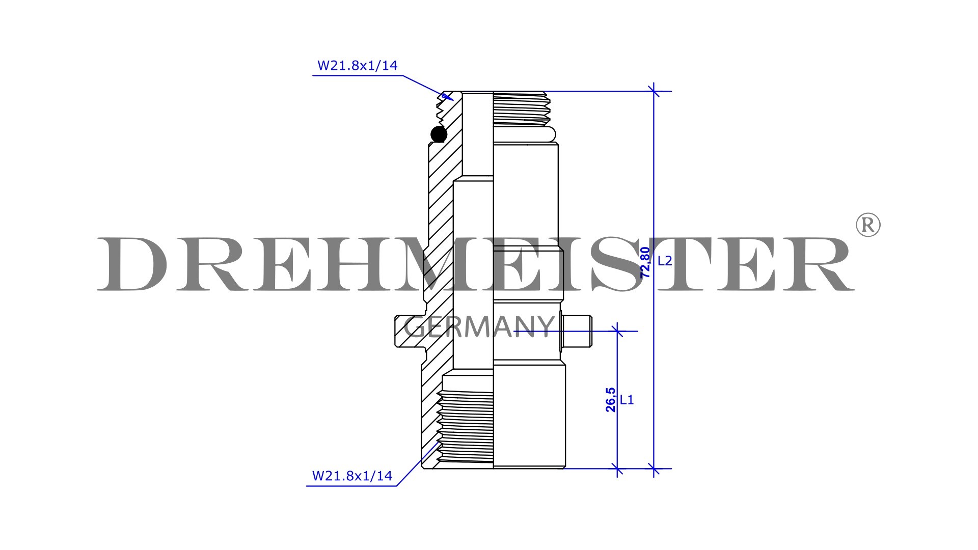 DREHMEISTER adaptador de boquilla de suministro Bayoneta Ø22 mm (W21,8), latón