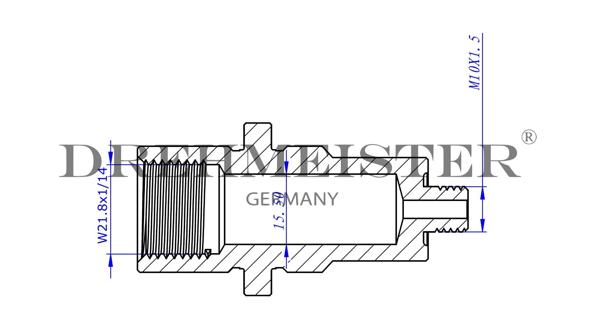 DREHMEISTER adattatore serbatoio Bajonett 10 mm, ottone