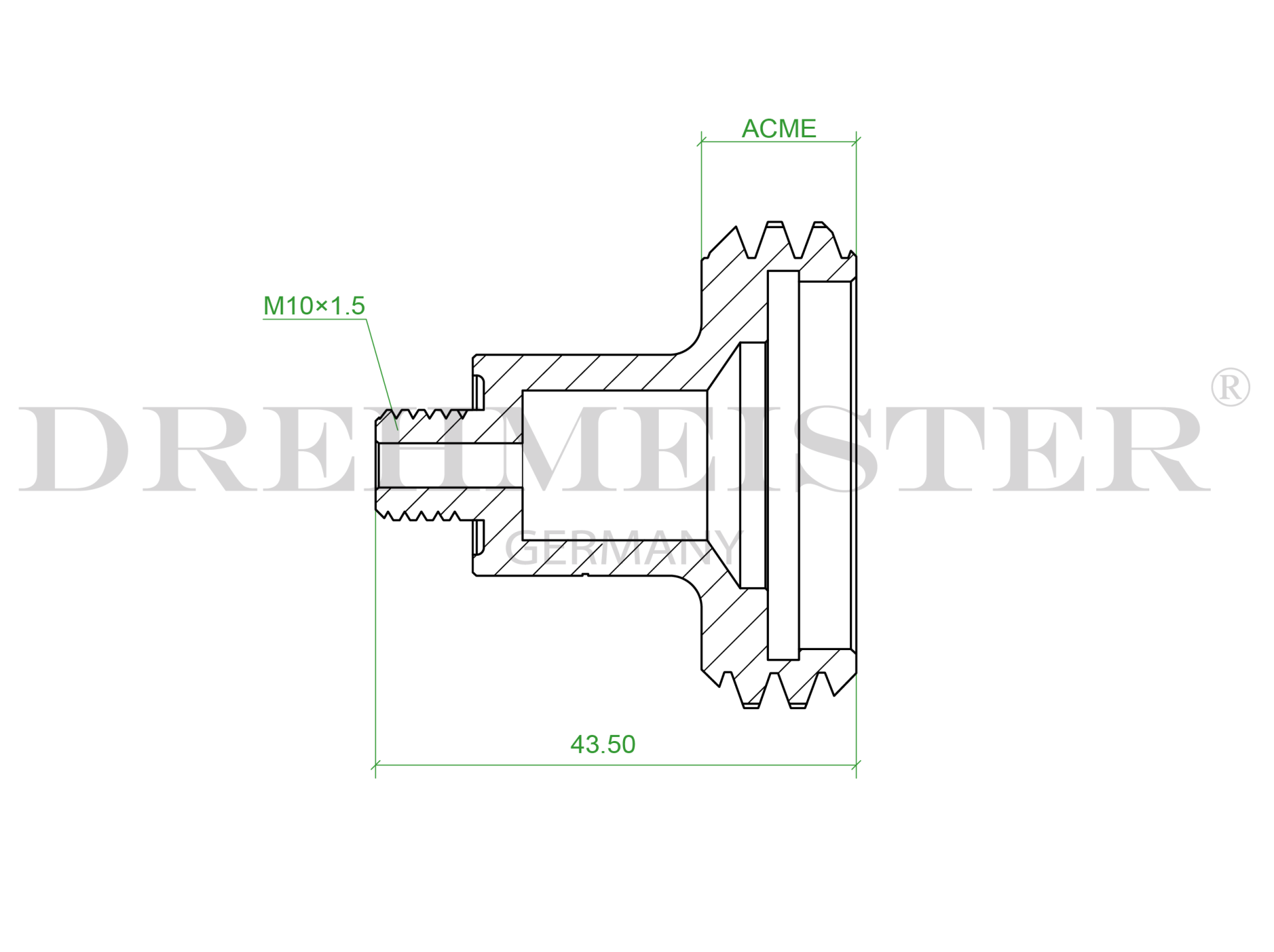 DREHMEISTER ACME LPG Adapter M10 - 43,5mm