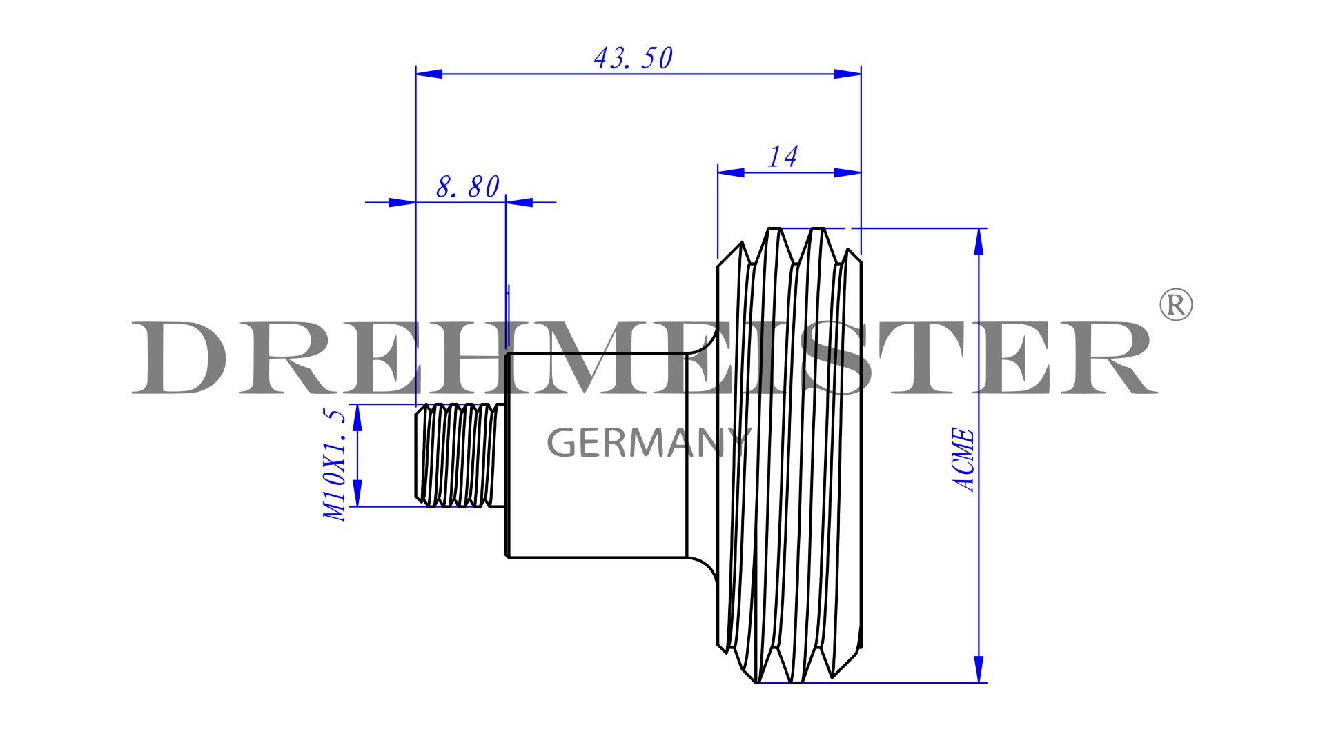 DREHMEISTER ACME LPG Adapter M10 - 43,5mm