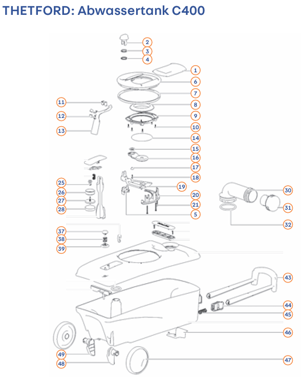 SC400/500 HOLDINGTANK MECH R - Spare parts Cassettes
