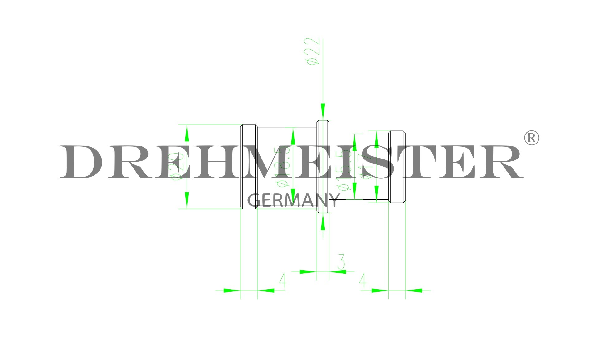 DREHMEISTER hose coupling D19 mm D16 mm (aluminium)