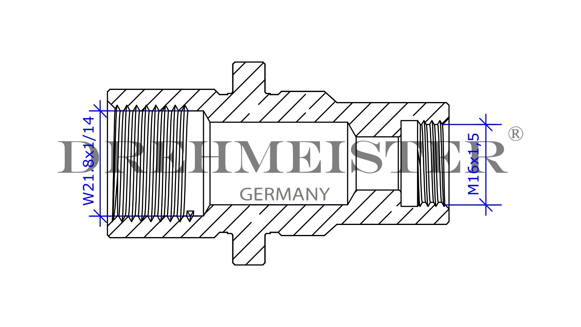 DREHMEISTER adaptador de boquilla de suministro Bayoneta con rosca interna M16