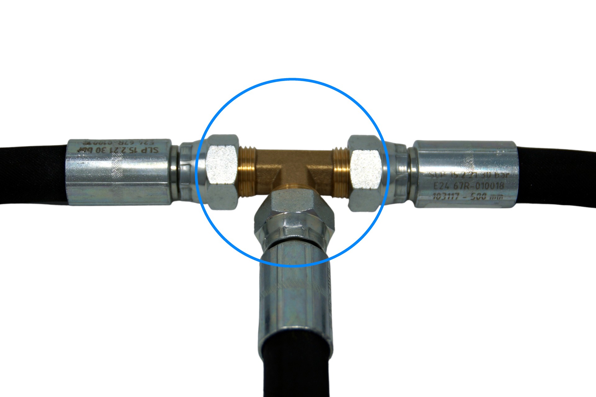 DREHMEISTER Pièce en T pour tuyau de remplissage 3 x filetage extérieur 3/4-16UNF-2A