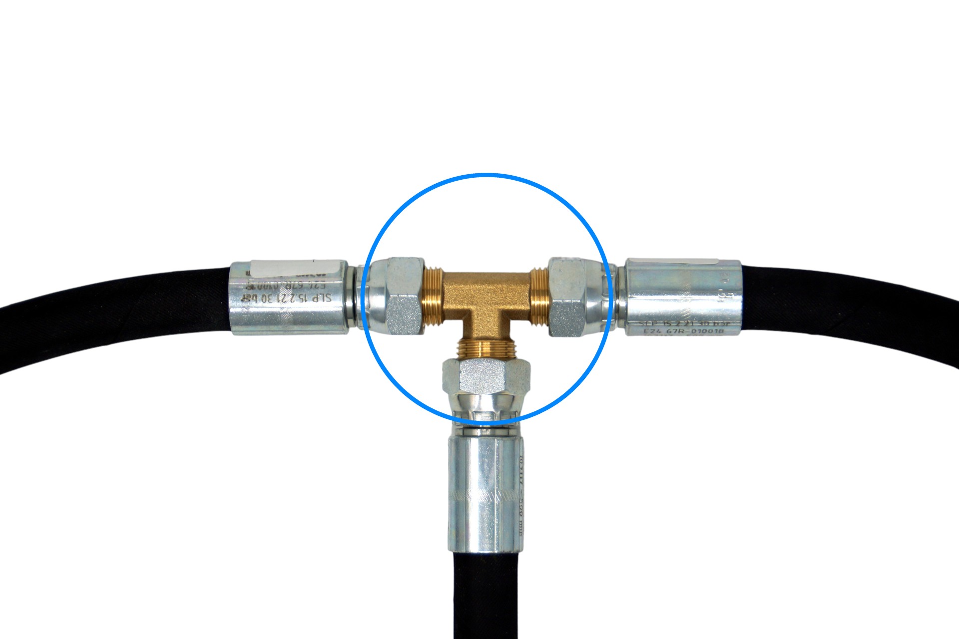 DREHMEISTER Pièce en T pour tuyau de remplissage 3 x filetage extérieur 3/4-16UNF-2A