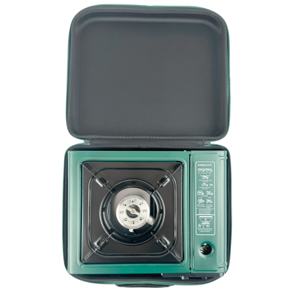 GARDINGER Allgas Campingkocher mit Piezozündung + Adapter-Schlauch + hochwertiger Koffer