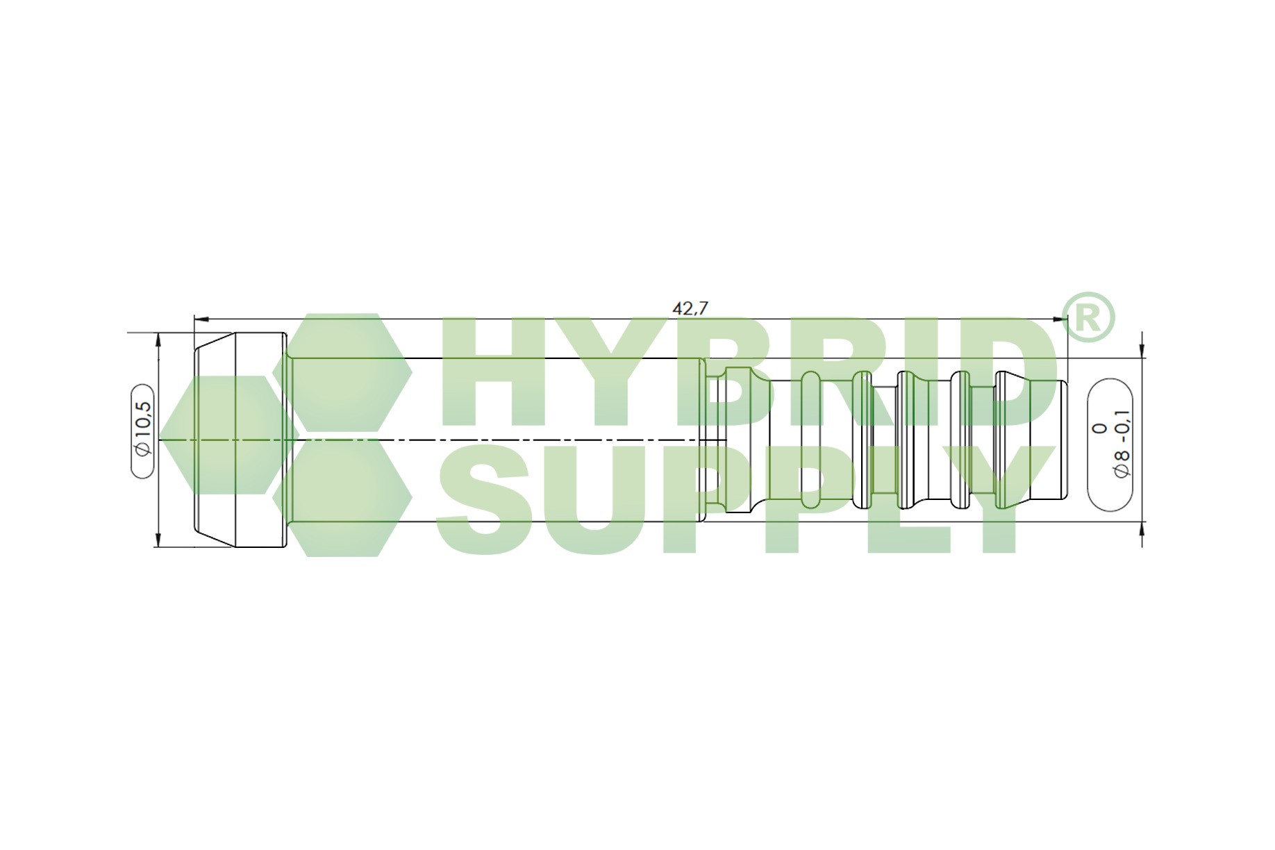 LPG-FIT thermoplastic hose kit XD-4 (=8mm) M12x1 6m