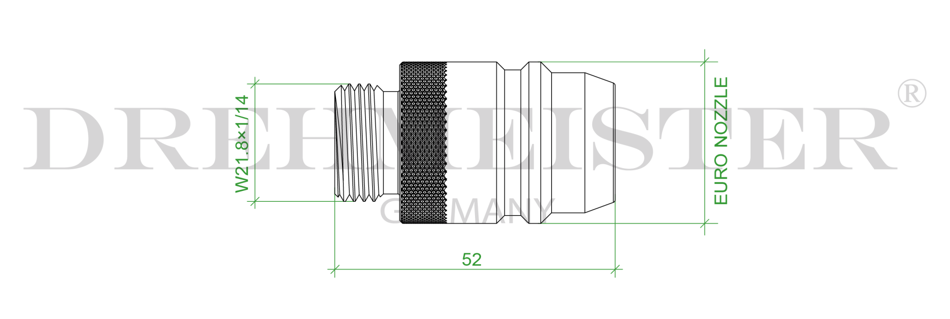 DREHMEISTER adattatore serbatoio Euronozzle Ø22 mm (W21,8)