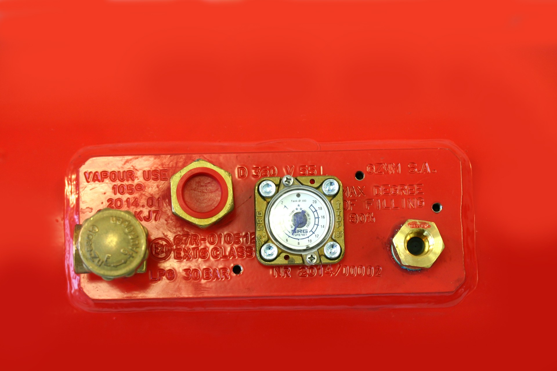 Camper rv propane tank, vapour LPG gas tank 20 litres, 200x717 mm, 105°