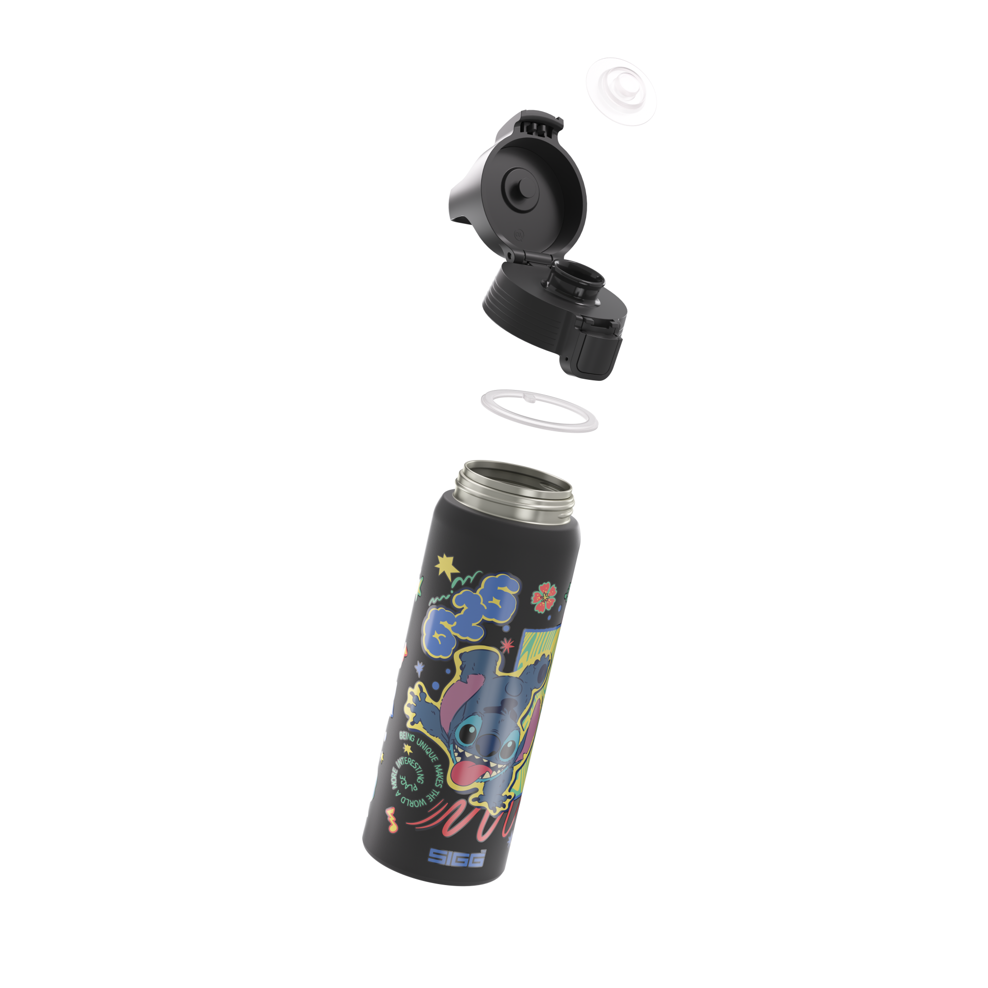 SIGG Kids Water Bottle Shield ONE 626 Stitch Schwarz