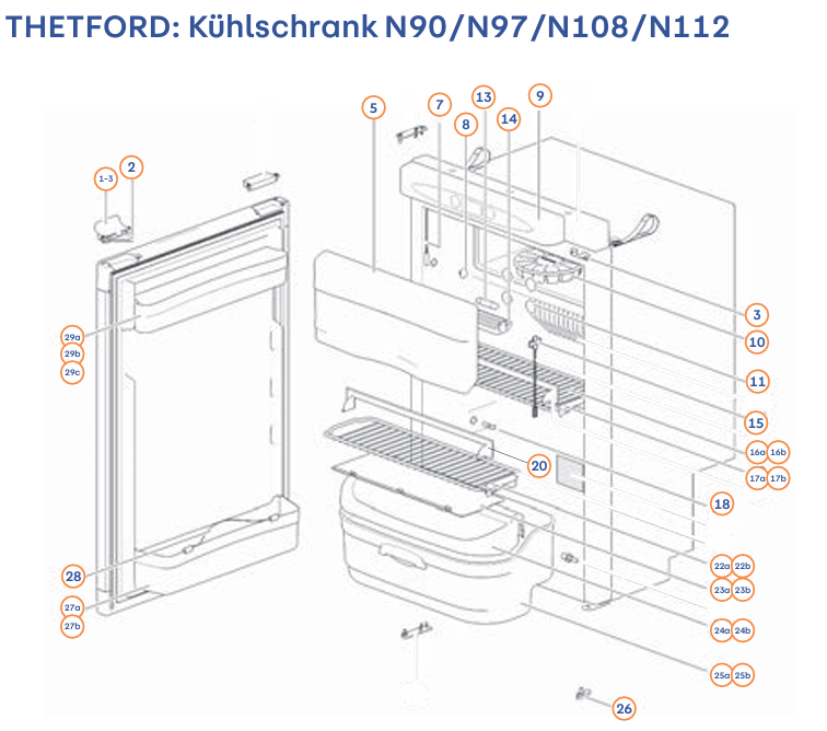 Thetford Gitterrost groß Kühlschränke N90 und N97 62304808