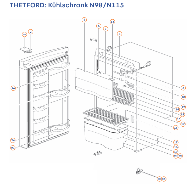 Thetford Flaschenhalterung klein Kühlschränke 62698912