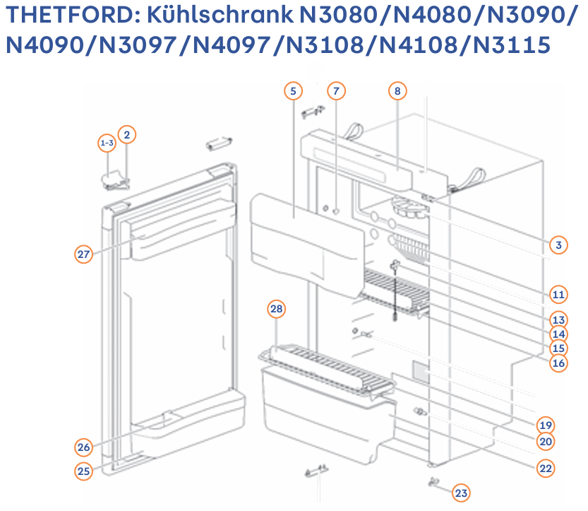SR DOOR BIN 525 CURVED WIDE - Spare Parts Refrigerators