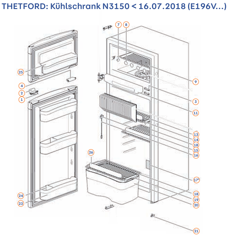 SR DOOR BIN 486 CURVED WIDE - Spare Parts Refrigerators