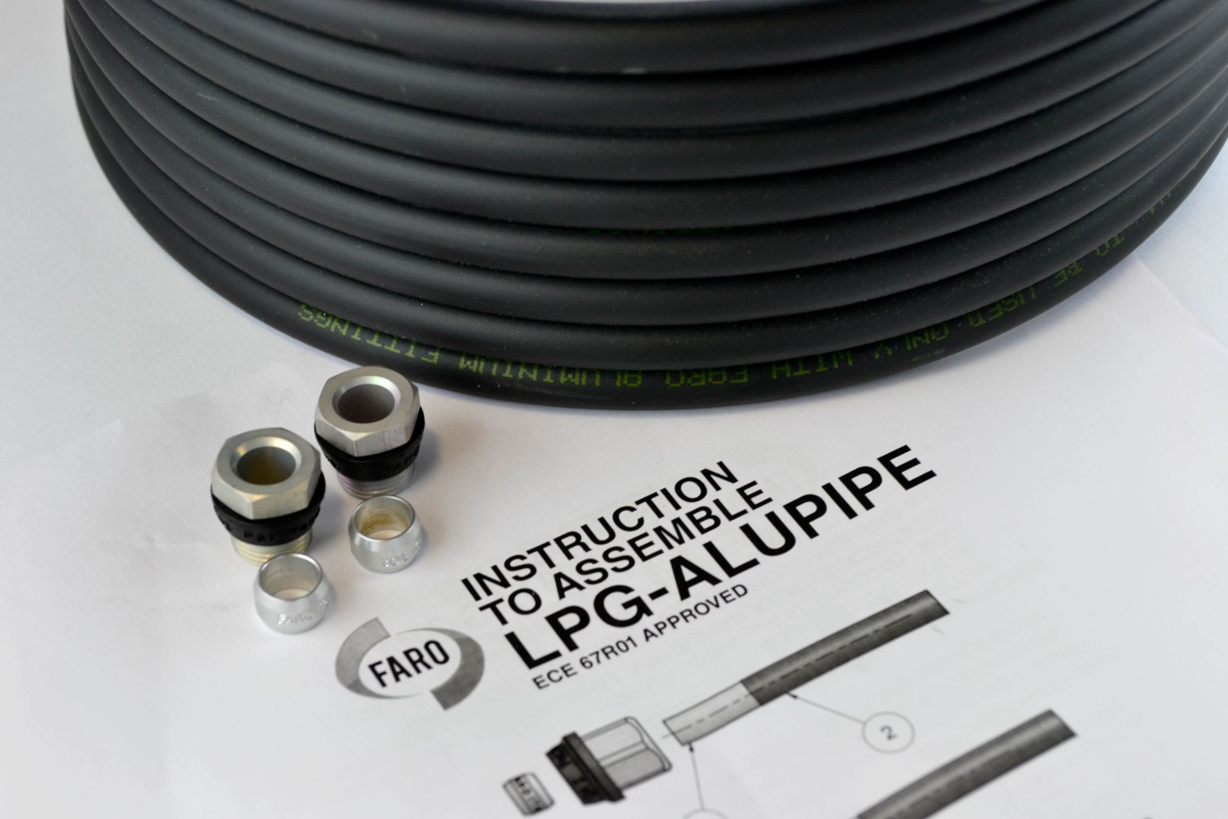 Faro aluminium pipe 6 mm kit (6 m incl. fittings) 67R-01 homologated