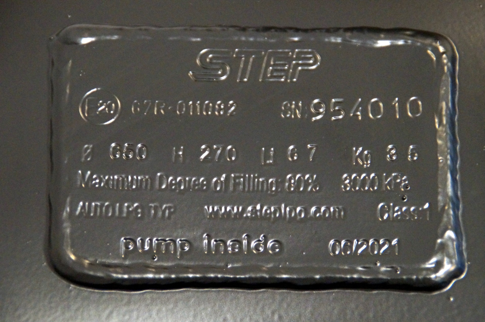 STEP PTC toroidal tank 630/250 58L for VIALLE LPi/LPdi