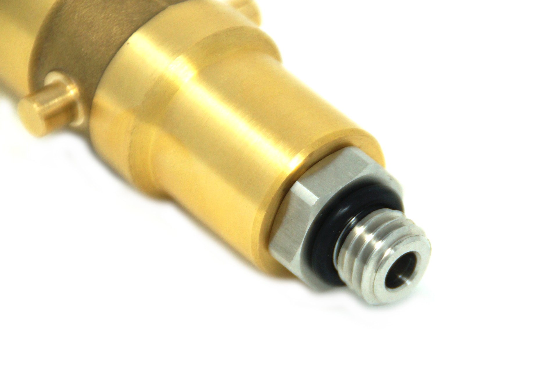 DREHMEISTER Bayonet LPG adapter M12 brass with stainless steel connection, L=67 mm