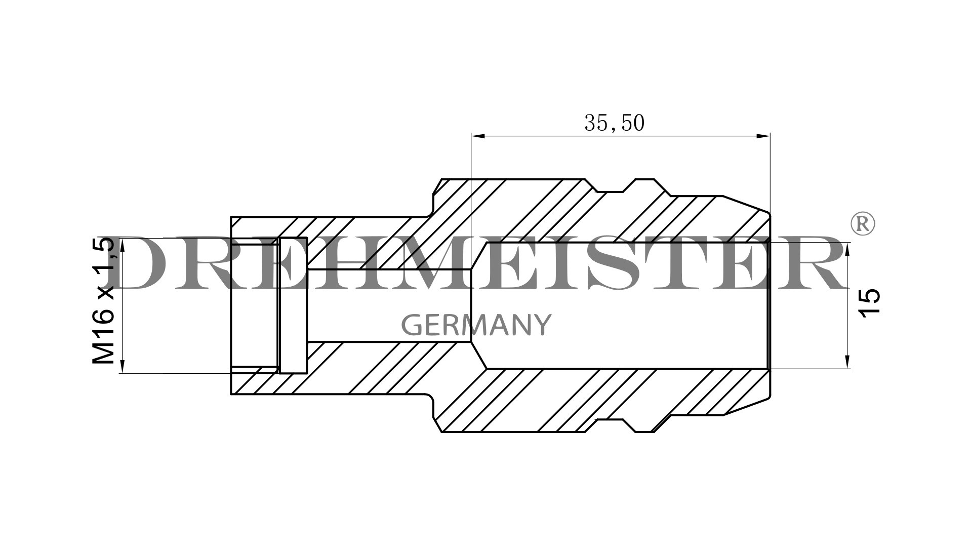 DREHMEISTER Euronozzle LPG adapter M16 (internal thread) short version