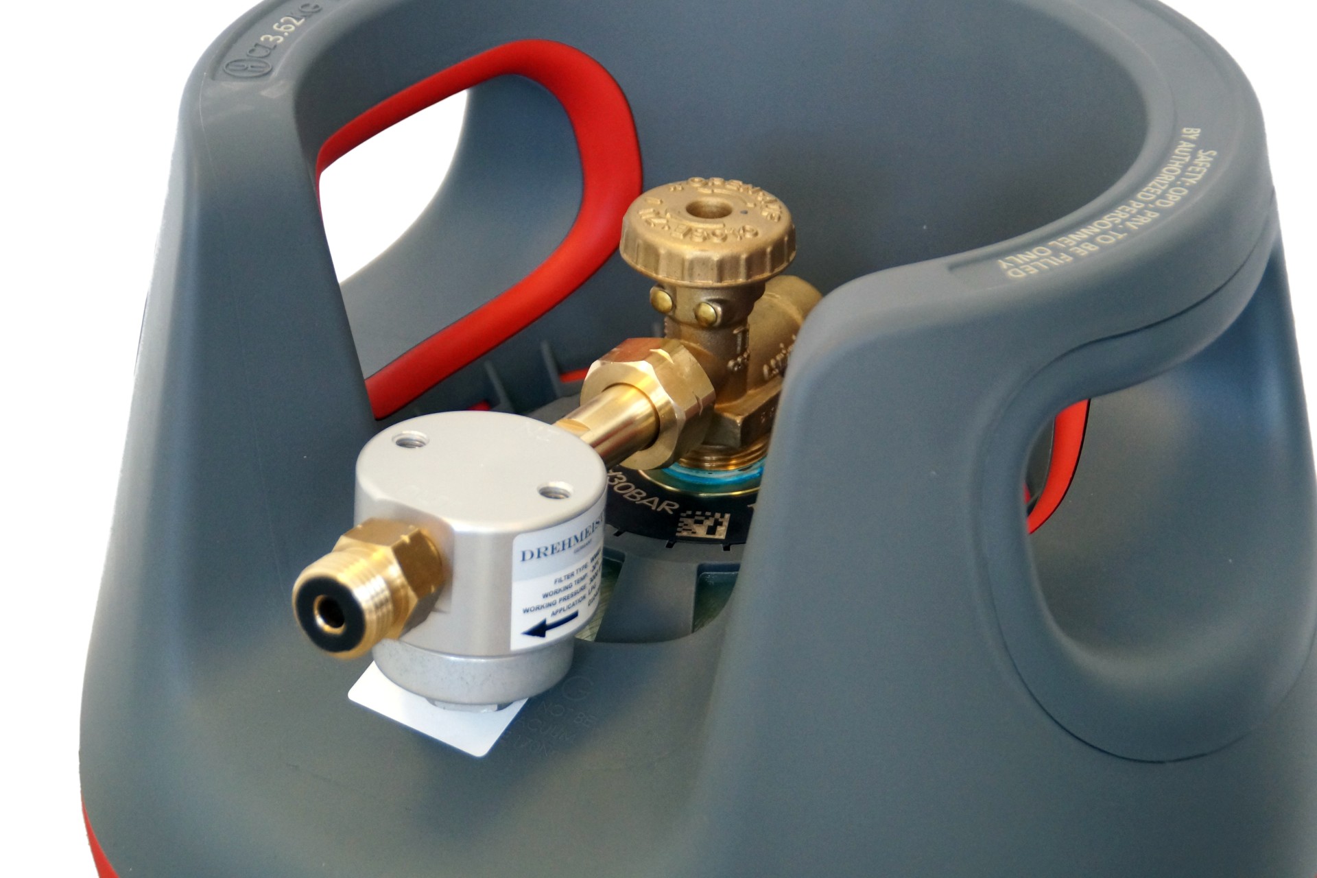 DREHMEISTER Gasflaschenfilter Smart W21,8 x 1/14 LH (lange Version)