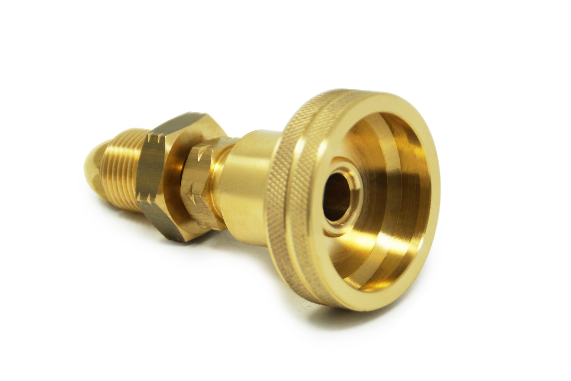 DREHMEISTER DISH adaptador para bombonas de gas adaptador para gas de camping G 5/8 LH (G.7) - 98 mm