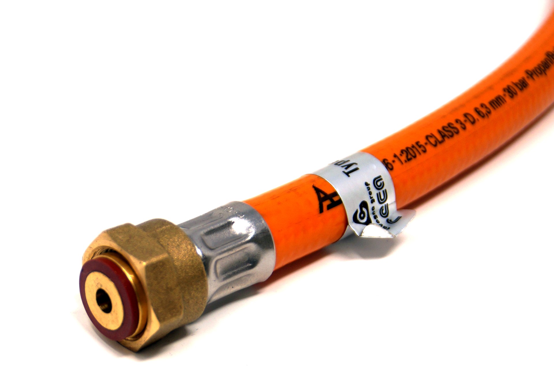 Cavagna Gasschlauch G.36 (M20x1,5) x G.12 (KLF) mit Schlauchbruchsicherung - 450mm