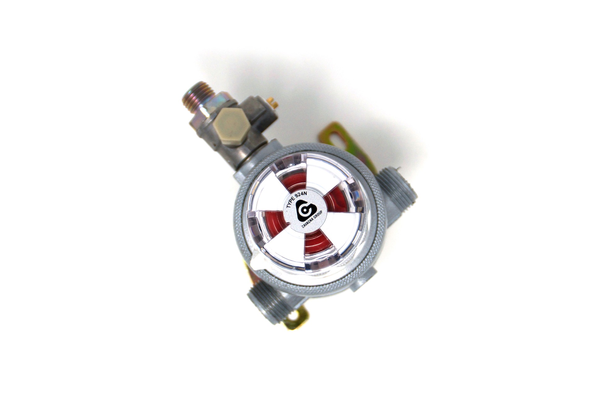 Cavagna 2 Flaschen Gasdruckregler Multimatik 50 mbar 1,5 kg/h mit Prüfventil G.13 -> Rohrverschraubung 8mm – 10mm