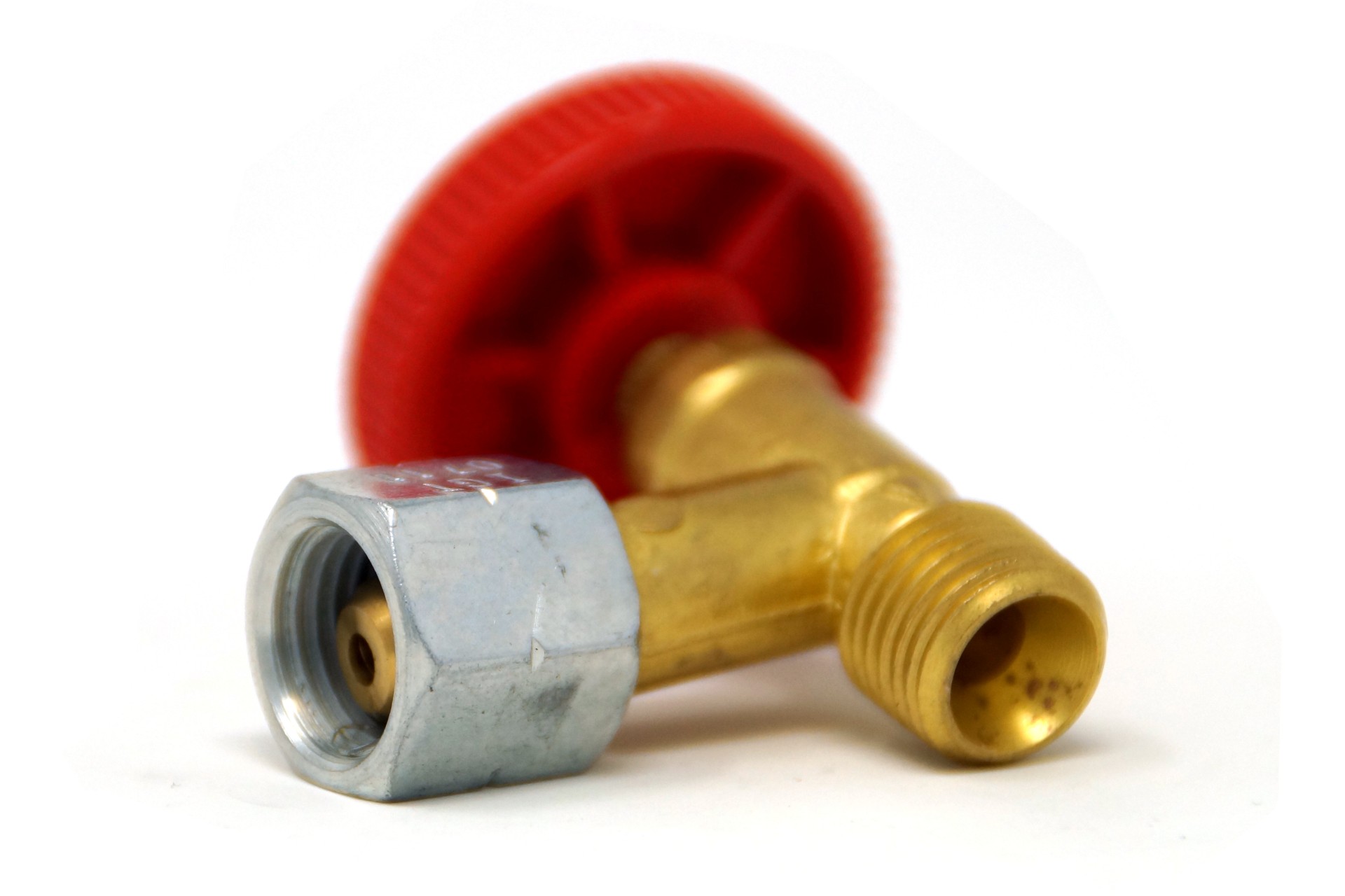 Gas Regulierventil 90° G 1/4 LH-ÜM x G 1/4 LH-KN