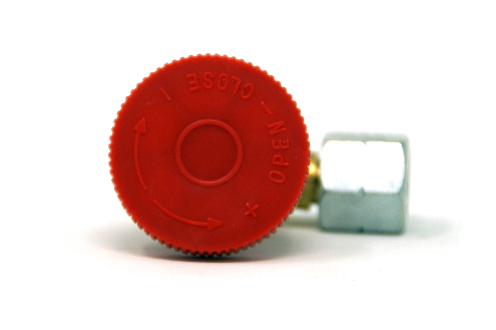 Gas Regulierventil 90° G 1/4 LH-ÜM x G 1/4 LH-KN