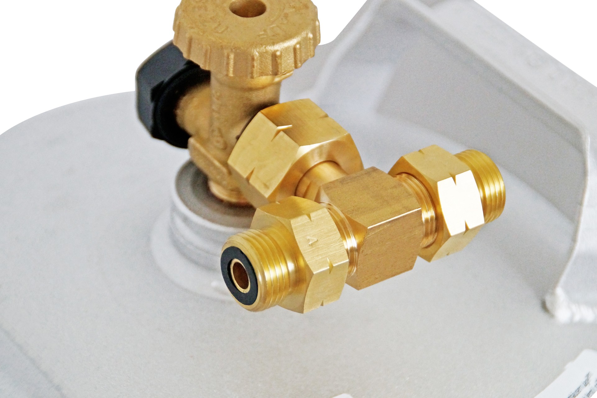 DREHMEISTER Raccord en T filetage grande bouteille G.5 = W21.8 x 1/14 LH --> G.12