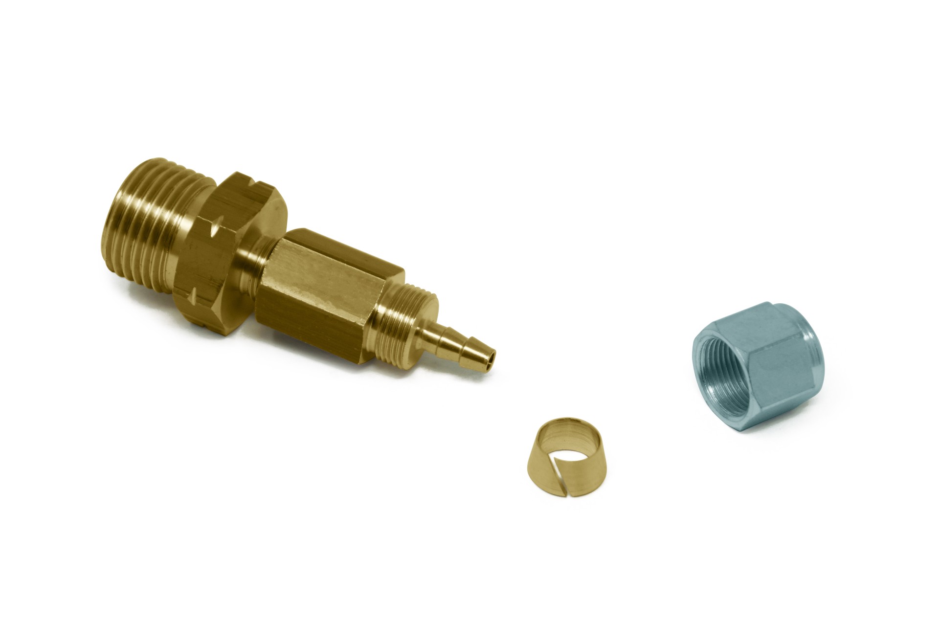 Adapter piece W21.8 x 1/14 LH / 8mm flexible pipe