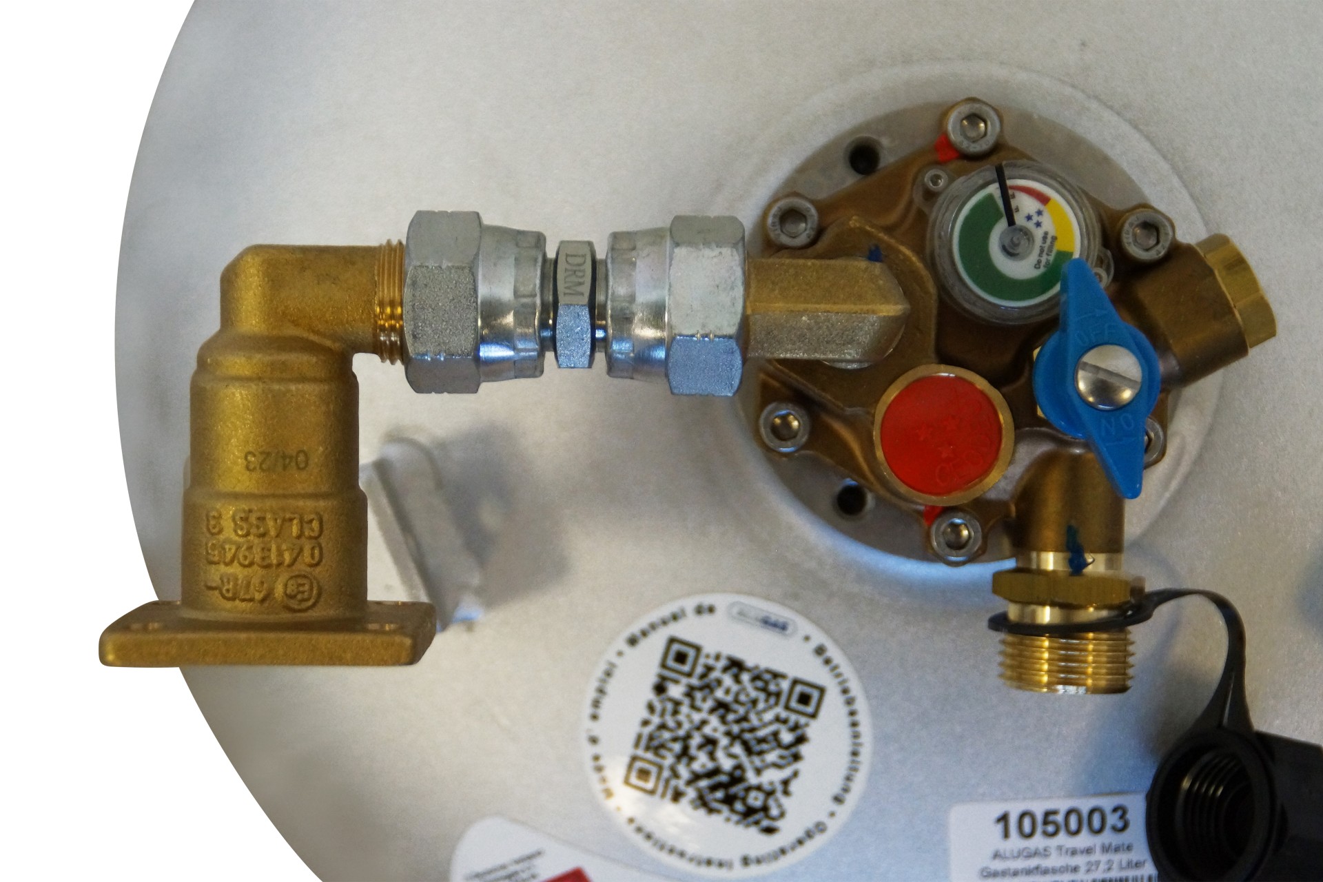 Direktbetankungsset für Gastankflaschen mit Multiventil - gewinkelte Ausführung (Füllventil)