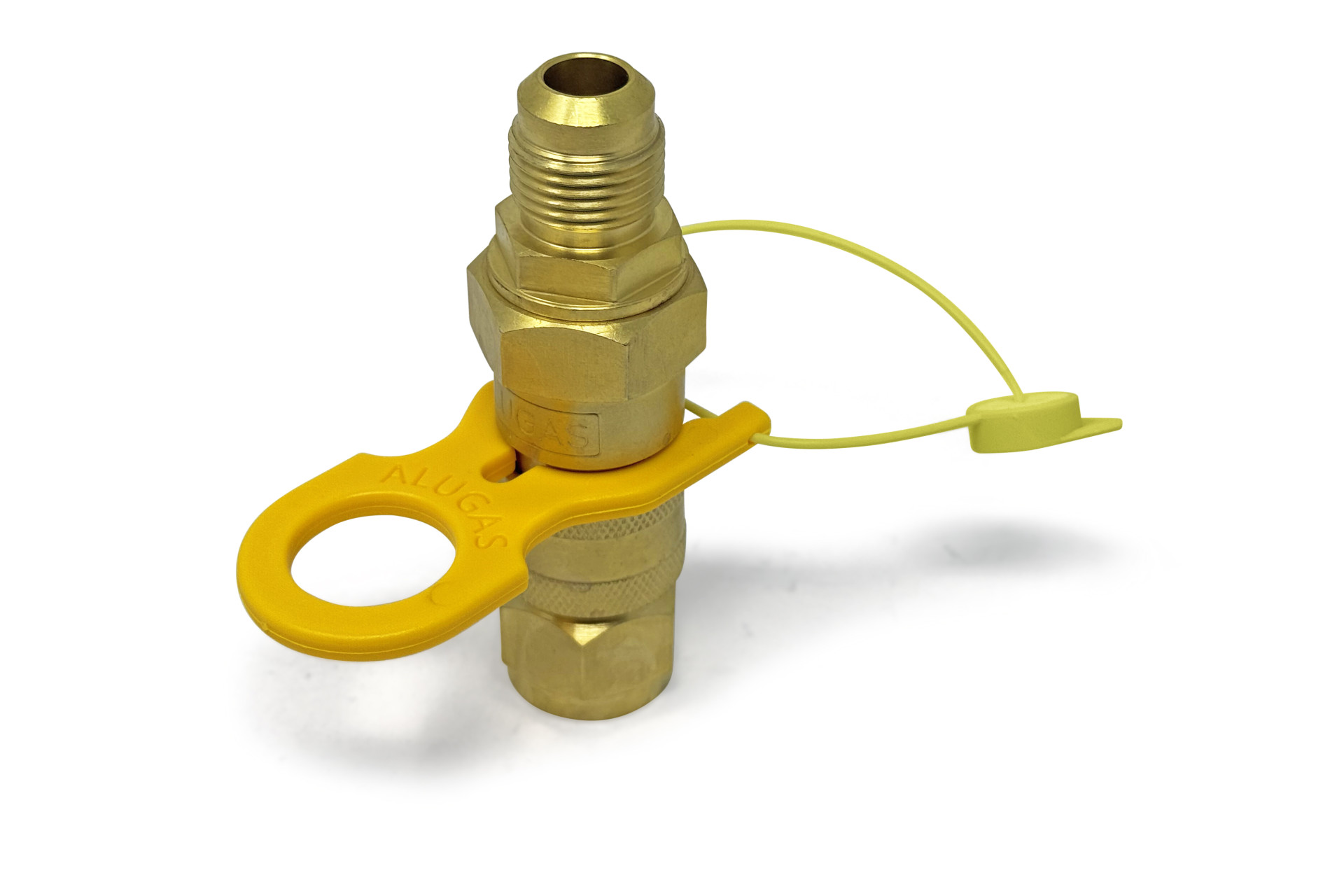 ALUGAS Schnellkupplung mit Rückschlagventil für TRAVELMate Tankflasche (Messing)