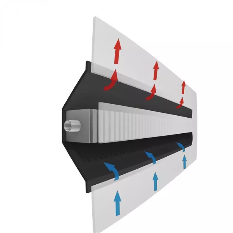 ALDE built-in convector with frame, length 555 mm