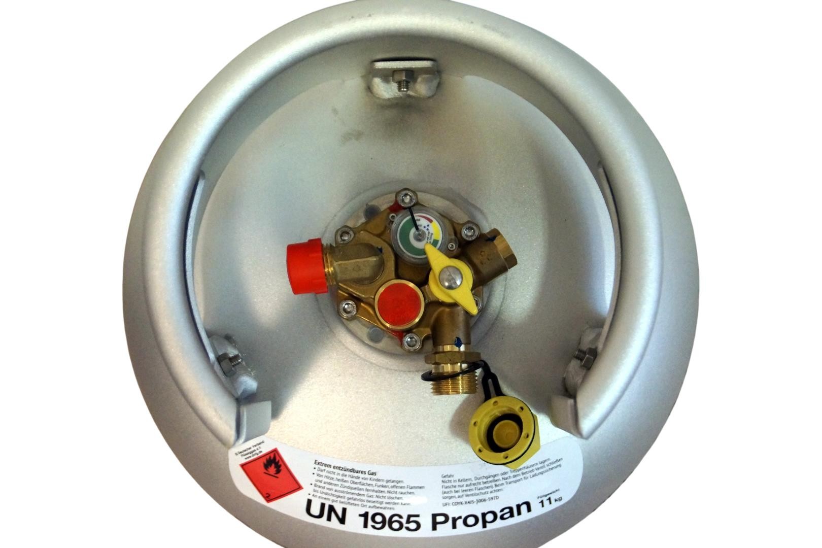 Alugas Travel Mate refillable gas bottle 27 litres with 80% multivalve (FR,CH)