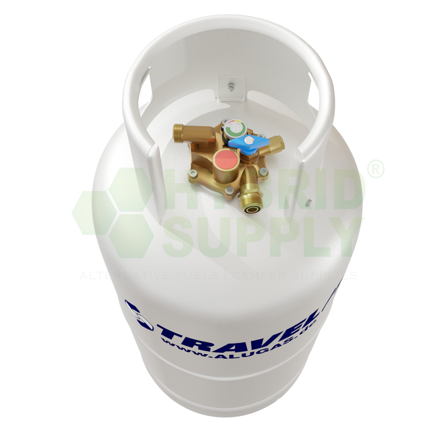 ALUGAS TRAVELMate Gastankflasche 33,3 Liter mit 80% Multiventil (DE)