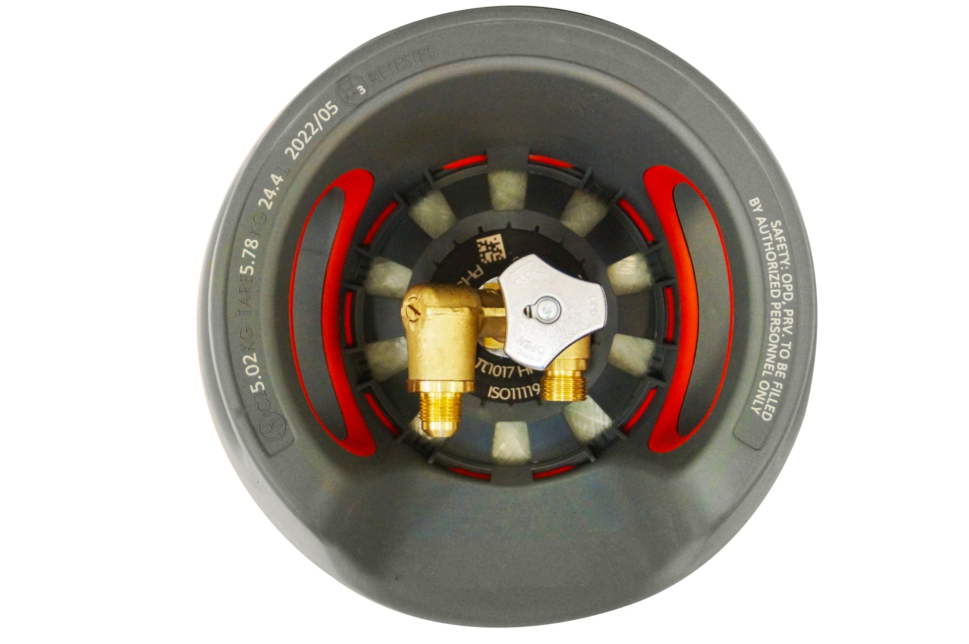 CAMPKO botella de GLP, cilindro de composite recargable con válvula OPD Duo del 80%