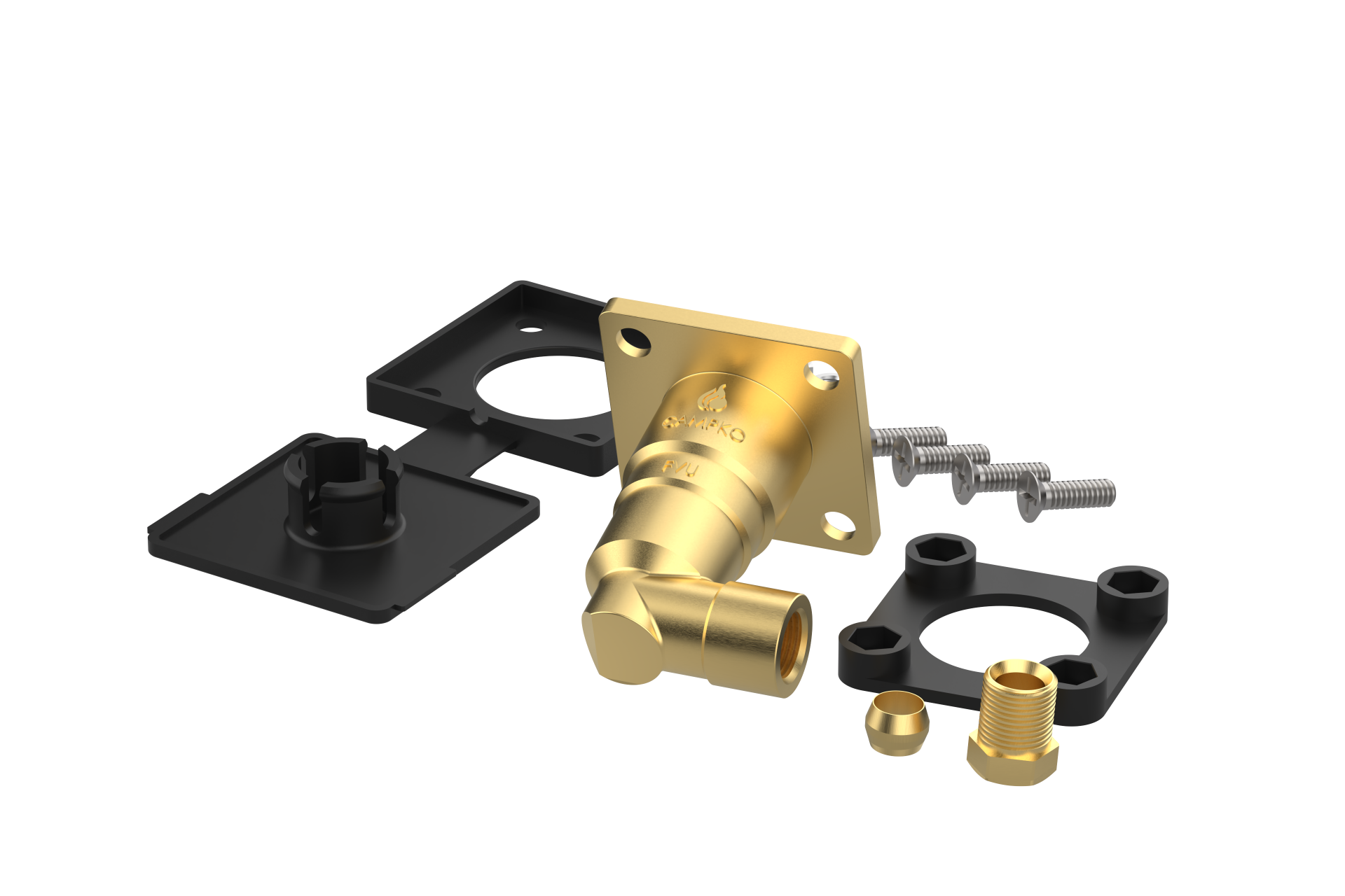 CAMPKO LPG filling point W21.8 x 1/14 on 8mm copper line - angled